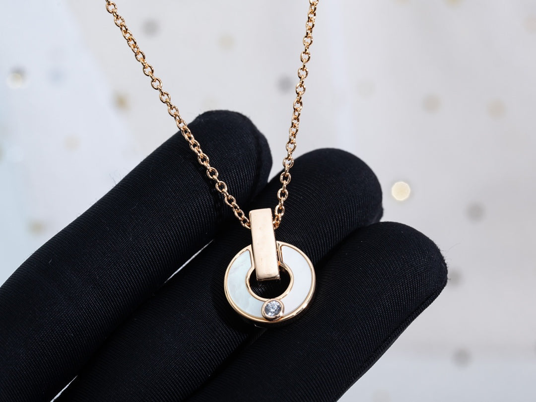 [⭐Hevara Jewelry]GARI NECKLACE PINK GOLD MOP