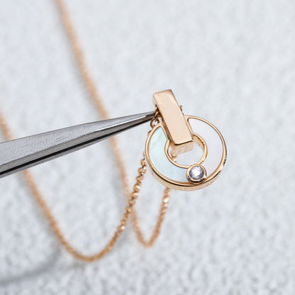 [⭐Hevara Jewelry]GARI NECKLACE PINK GOLD MOP