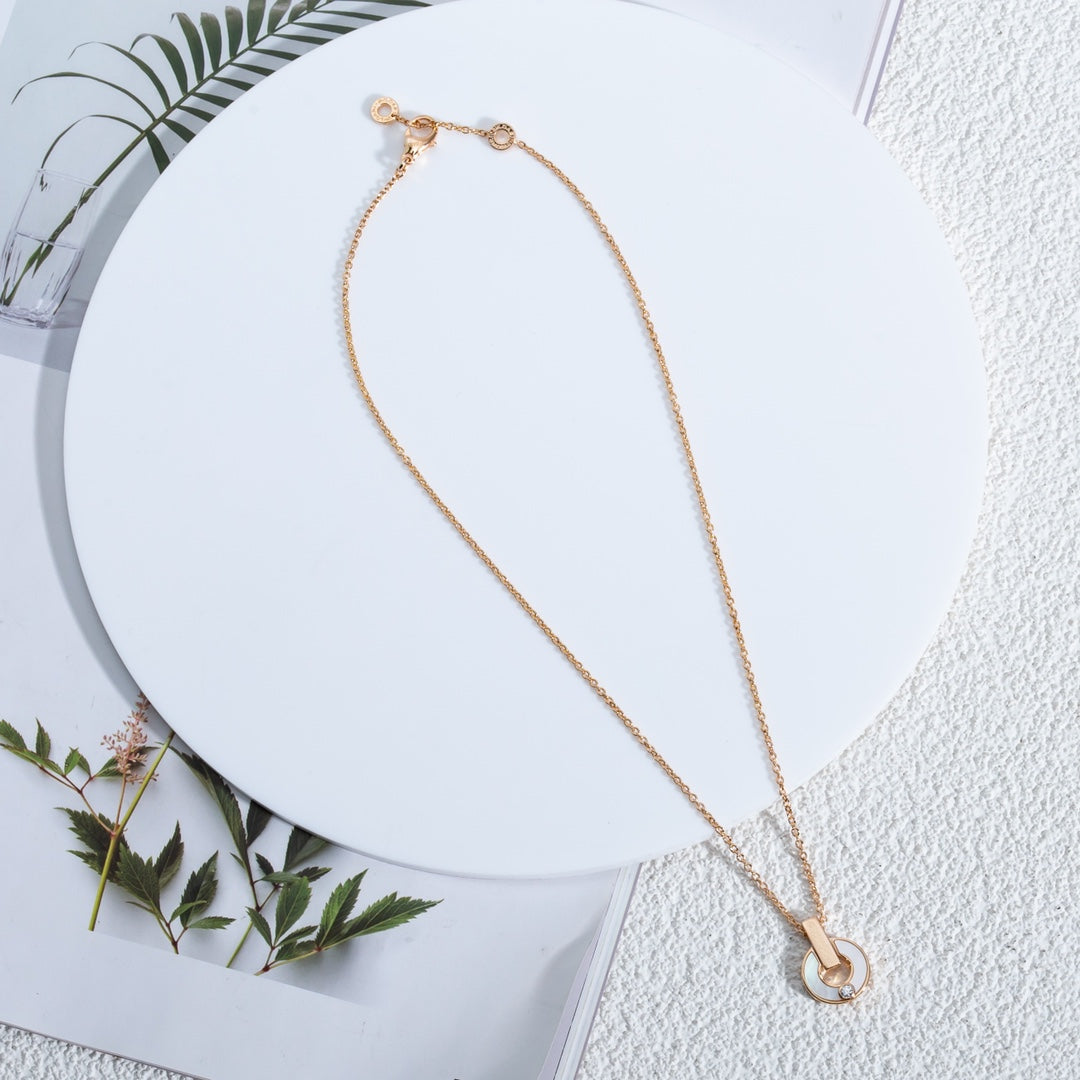 [⭐Hevara Jewelry]GARI NECKLACE PINK GOLD MOP