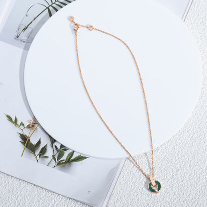 [⭐Hevara Jewelry]GARI NECKLACE PINK GOLD MALACHITE