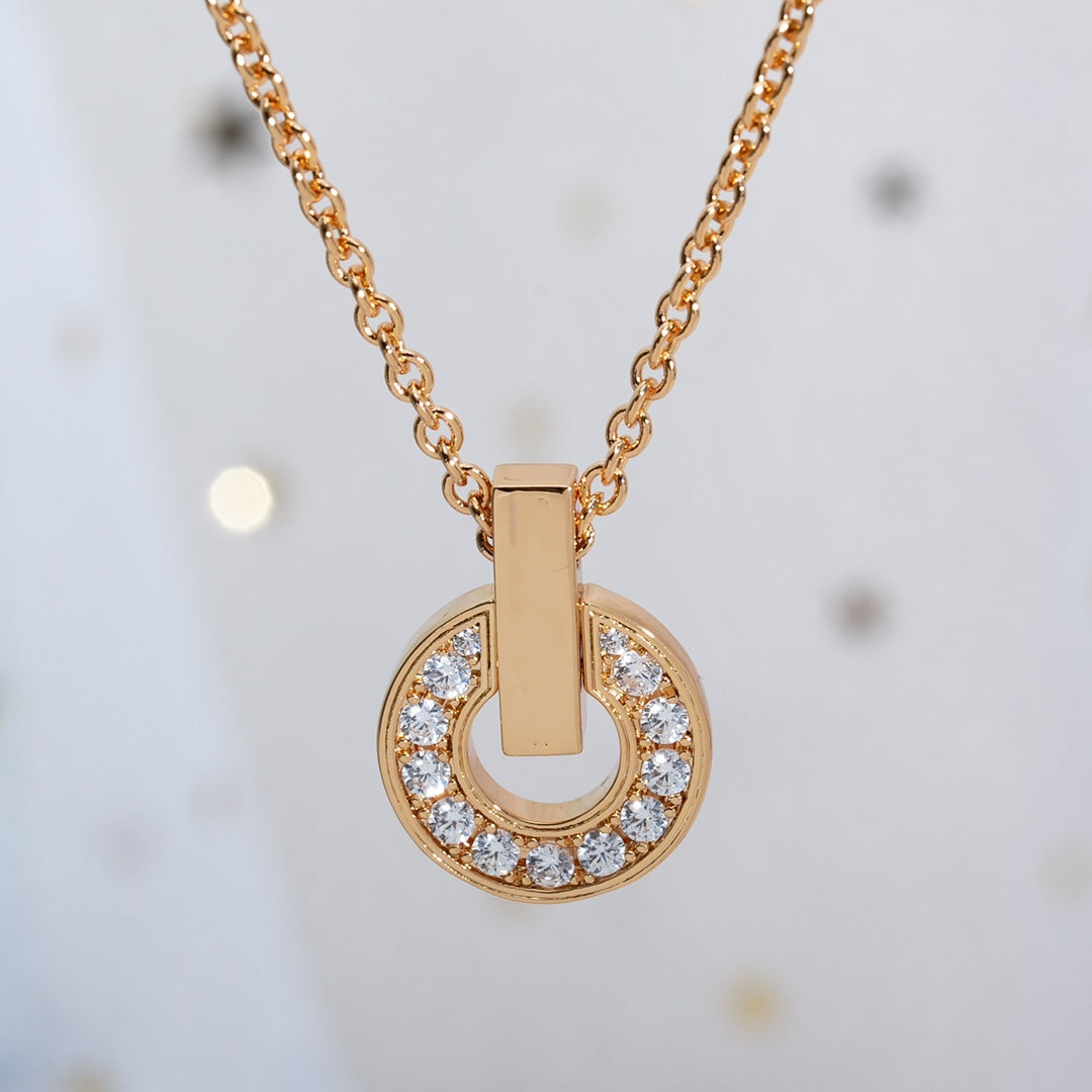 [⭐Hevara Jewelry]GARI NECKLACE PINK GOLD DIAMOND