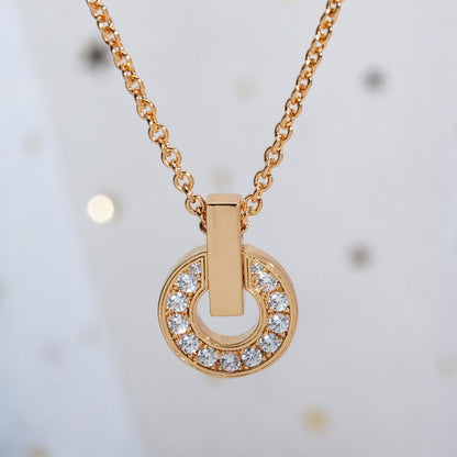 [⭐Hevara Jewelry]GARI NECKLACE PINK GOLD DIAMOND