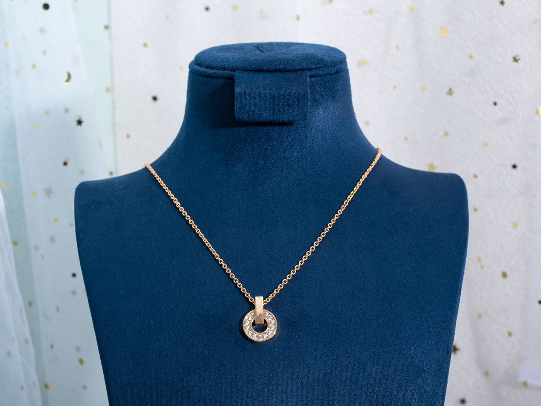 [⭐Hevara Jewelry]GARI NECKLACE PINK GOLD DIAMOND
