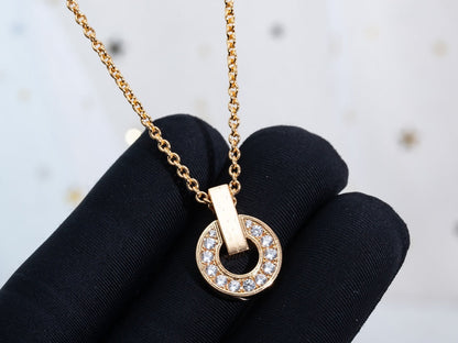 [⭐Hevara Jewelry]GARI NECKLACE PINK GOLD DIAMOND