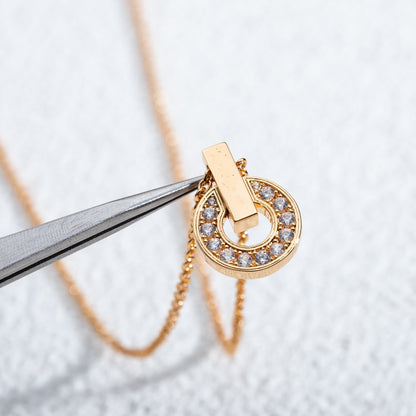 [⭐Hevara Jewelry]GARI NECKLACE PINK GOLD DIAMOND