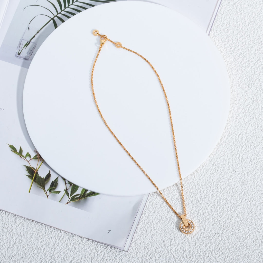 [⭐Hevara Jewelry]GARI NECKLACE PINK GOLD DIAMOND