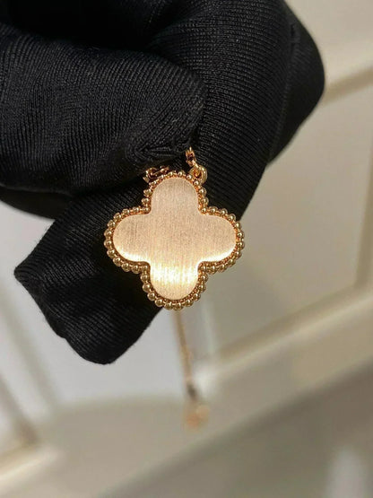 [⭐Hevara Jewelry]CLOVER 15MM DIAMOND RHODONITE NECKLACE