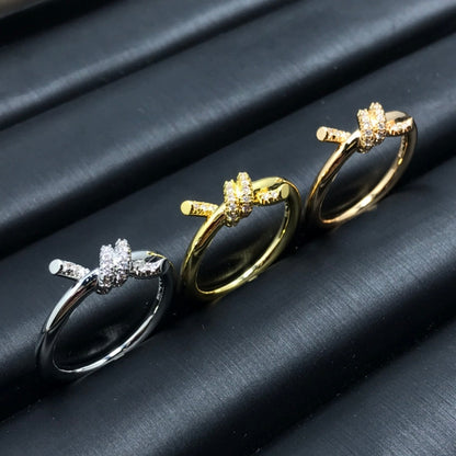 [Hevara Jewelry]KNOT RING 1.2MM DIAMOND