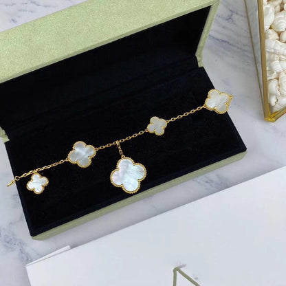 [⭐Hevara Jewelry]MAGIC CLOVER MOP GOLD BRACELET 5 MOTIFS