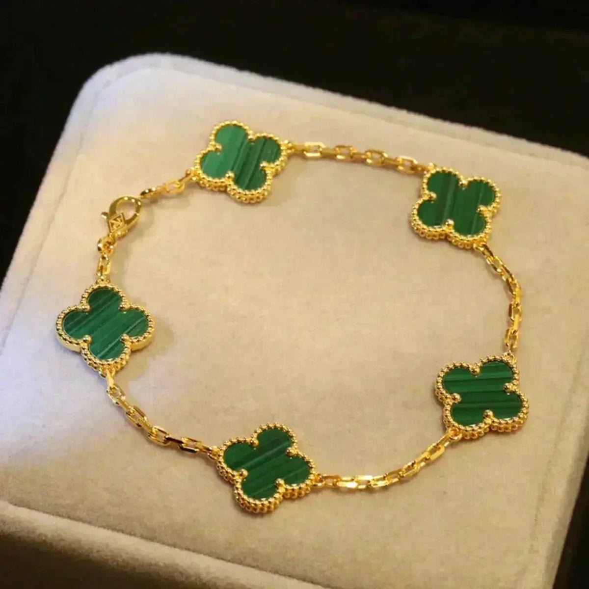 [⭐Hevara Jewelry] CLOVER 5 MOTIF MALACHITE BRACELET COLLECTION