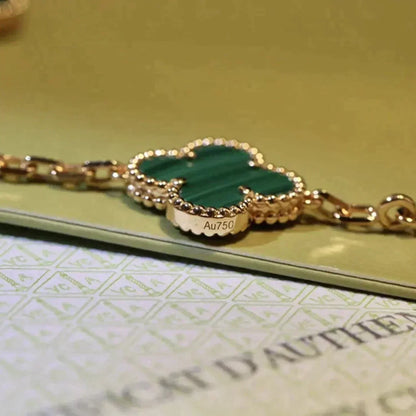 [⭐Hevara Jewelry] CLOVER 5 MOTIF MALACHITE BRACELET COLLECTION