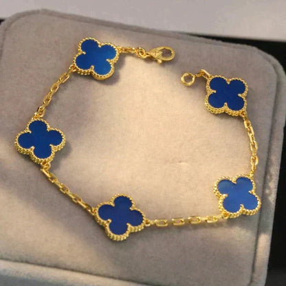 [⭐Hevara Jewelry] CLOVER 5 MOTIF BLUE AGATE BRACELET COLLECTION