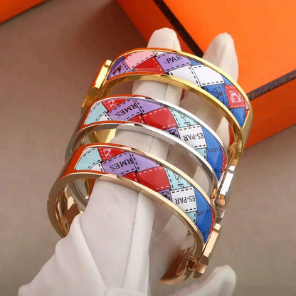 [⭐Hevara Jewelry]H BRACELET DOTTED BORDER 12MM