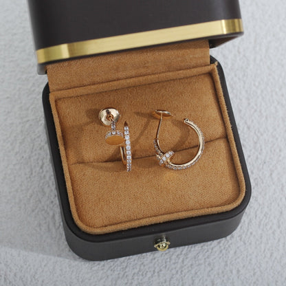 [⭐Hevara Jewelry]JUSTE EARRINGS 12.75MM PINK GOLD DIAMOND