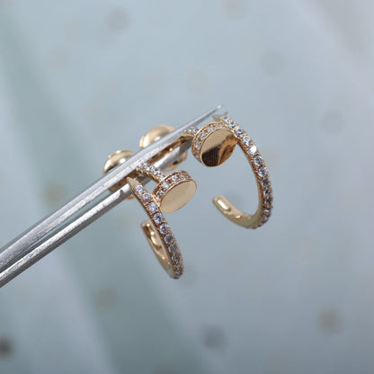 [⭐Hevara Jewelry]JUSTE EARRINGS 12.75MM PINK GOLD DIAMOND