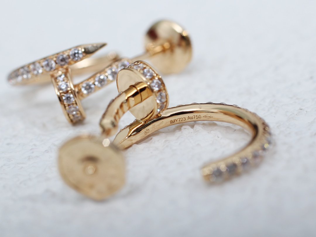 [⭐Hevara Jewelry]JUSTE EARRINGS 12.75MM PINK GOLD DIAMOND