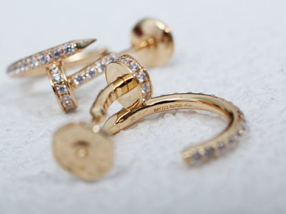 [⭐Hevara Jewelry]JUSTE EARRINGS 12.75MM PINK GOLD DIAMOND