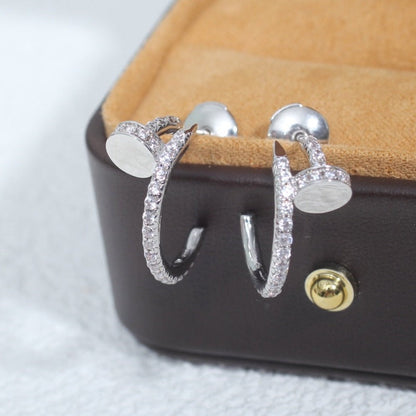[⭐Hevara Jewelry]JUSTE EARRINGS 12.75MM SILVER DIAMOND