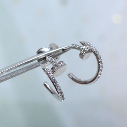 [⭐Hevara Jewelry]JUSTE EARRINGS 12.75MM SILVER DIAMOND