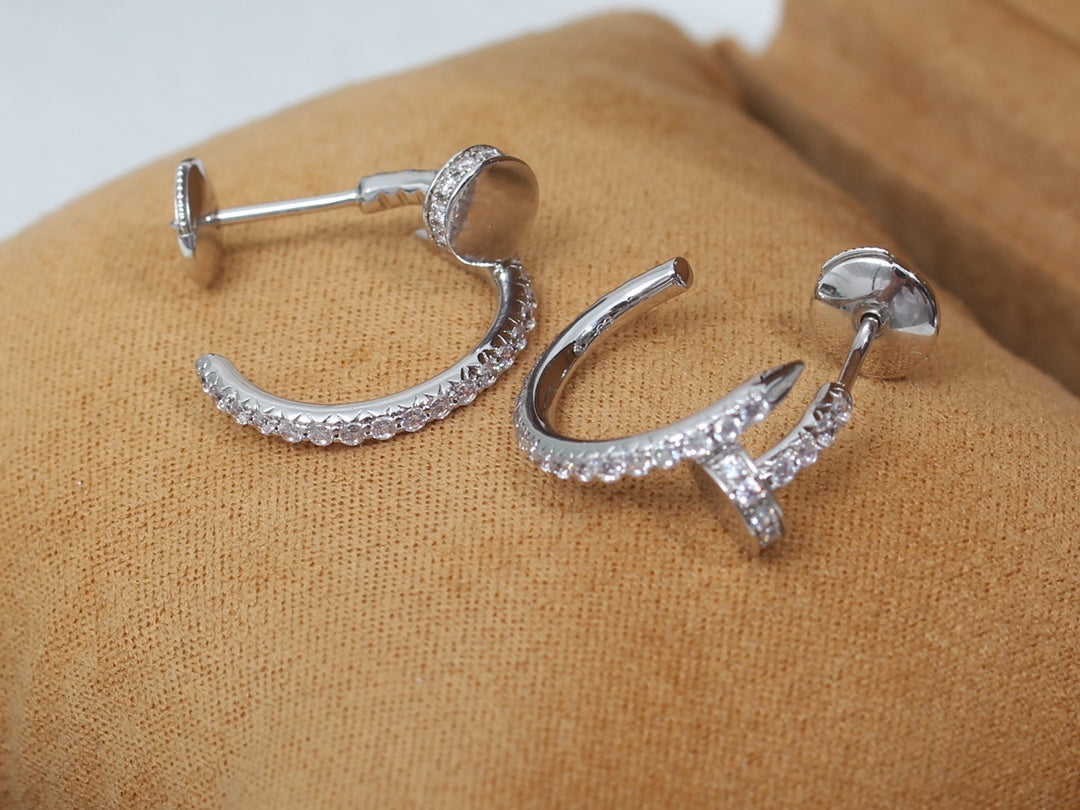 [⭐Hevara Jewelry]JUSTE EARRINGS 12.75MM SILVER DIAMOND