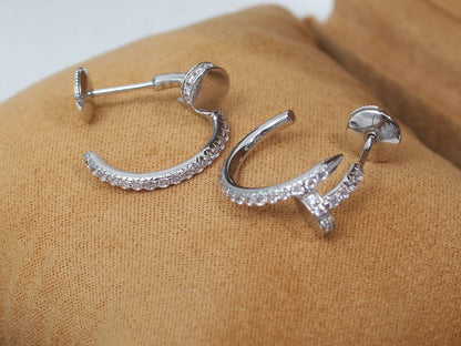 [⭐Hevara Jewelry]JUSTE EARRINGS 12.75MM SILVER DIAMOND