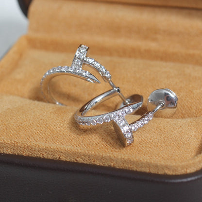 [⭐Hevara Jewelry]JUSTE EARRINGS 12.75MM SILVER DIAMOND