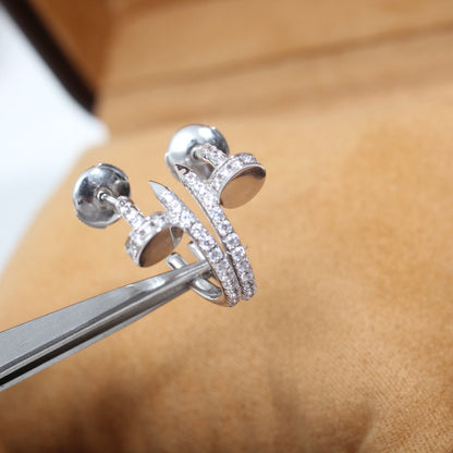 [⭐Hevara Jewelry]JUSTE EARRINGS 12.75MM SILVER DIAMOND