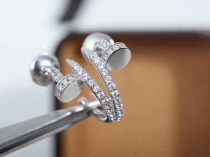 [⭐Hevara Jewelry]JUSTE EARRINGS 12.75MM SILVER DIAMOND