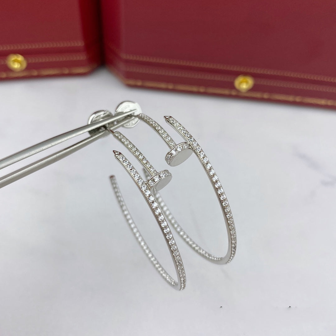 [⭐Hevara Jewelry]JUSTE EARRINGS FULL DIAMONDS 1.8MM