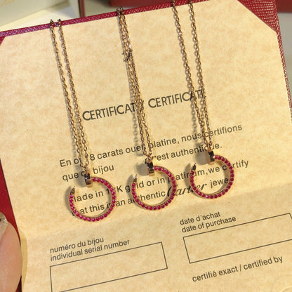 [⭐Hevara Jewelry]JUSTE NECKLACE GOLD RED DIAMONDS