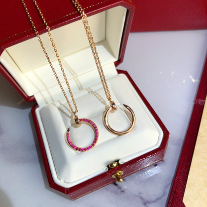 [⭐Hevara Jewelry]JUSTE NECKLACE GOLD RED DIAMONDS