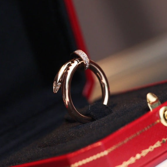[⭐Hevara Jewelry]JUSTE RING 2.65MM PINK GOLD DIAMOND
