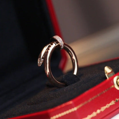 [⭐Hevara Jewelry]JUSTE RING 2.65MM PINK GOLD DIAMOND