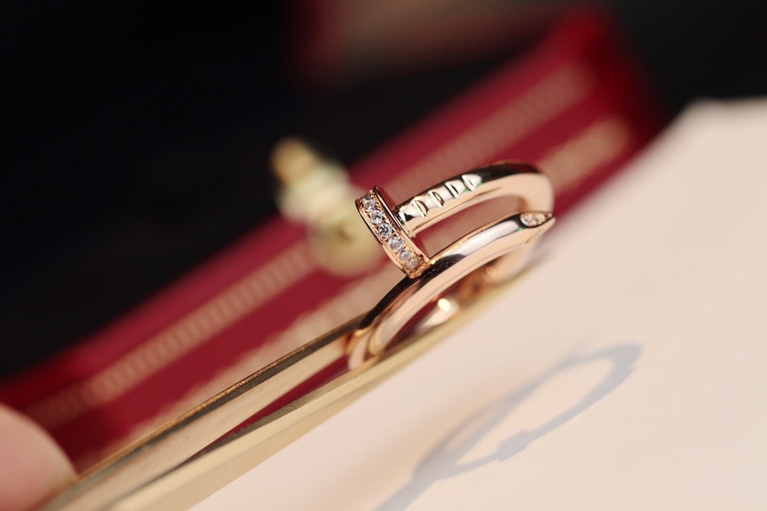 [⭐Hevara Jewelry]JUSTE RING 2.65MM PINK GOLD DIAMOND