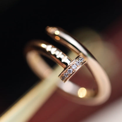 [⭐Hevara Jewelry]JUSTE RING 2.65MM PINK GOLD DIAMOND