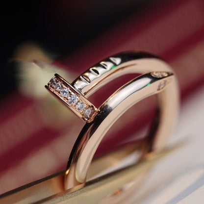 [⭐Hevara Jewelry]JUSTE RING 2.65MM PINK GOLD DIAMOND