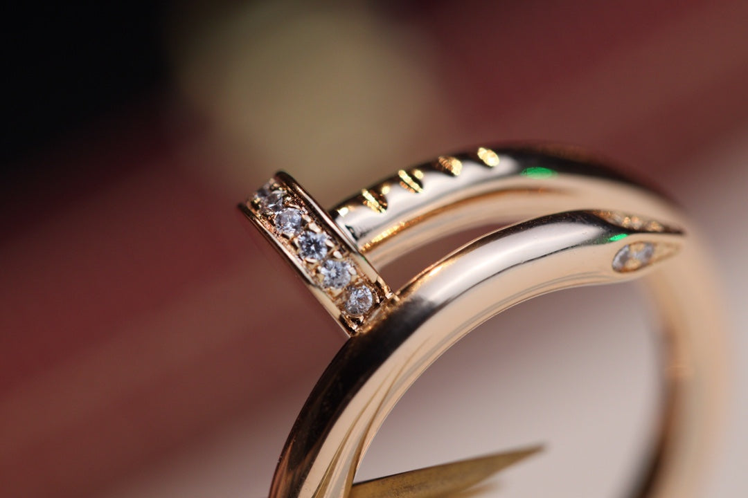 [⭐Hevara Jewelry]JUSTE RING 2.65MM PINK GOLD DIAMOND