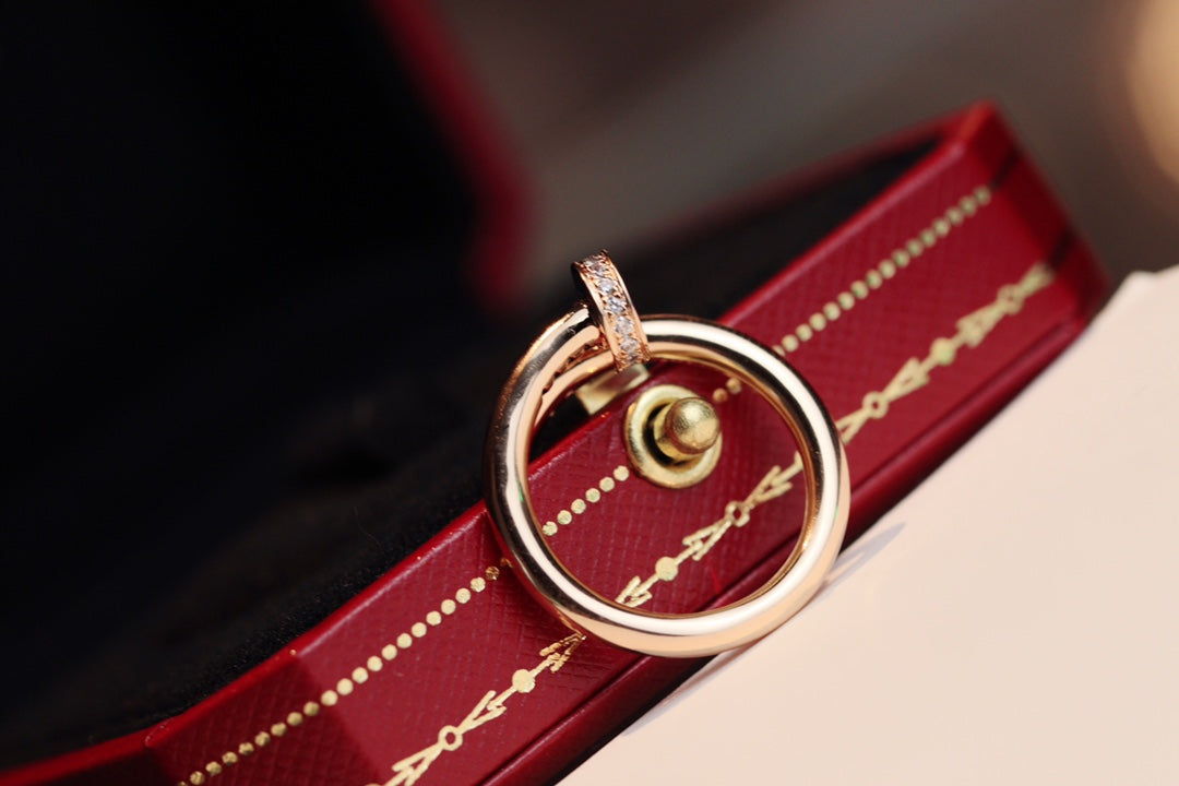 [⭐Hevara Jewelry]JUSTE RING 2.65MM PINK GOLD DIAMOND