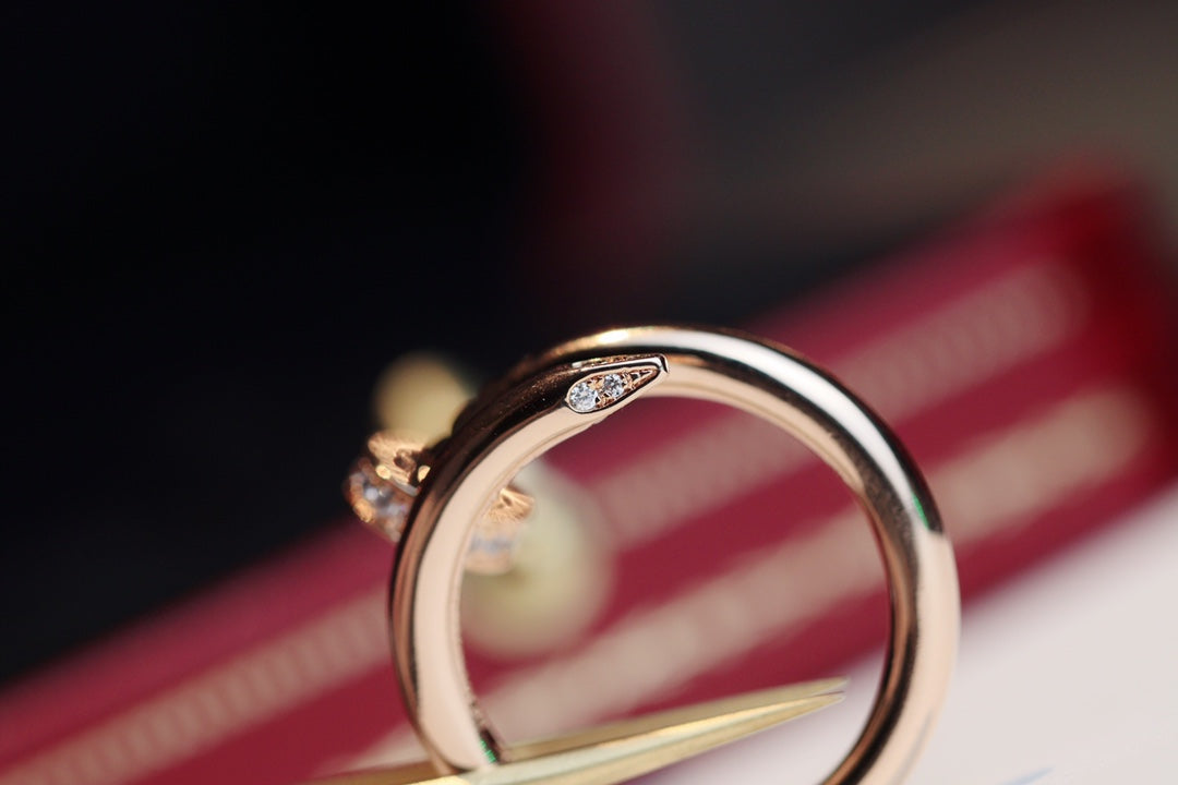 [⭐Hevara Jewelry]JUSTE RING 2.65MM PINK GOLD DIAMOND