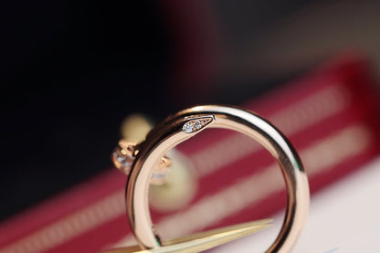 [⭐Hevara Jewelry]JUSTE RING 2.65MM PINK GOLD DIAMOND