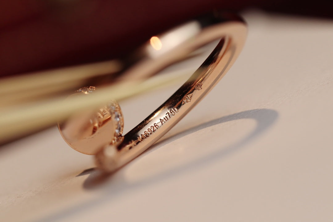 [⭐Hevara Jewelry]JUSTE RING 2.65MM PINK GOLD DIAMOND