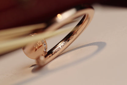 [⭐Hevara Jewelry]JUSTE RING 2.65MM PINK GOLD DIAMOND