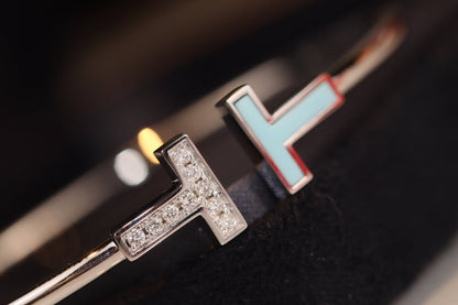 [Hevara Jewelry]T BRACELET 1.8MM TURQUOISE DIAMOND PINK GOLD