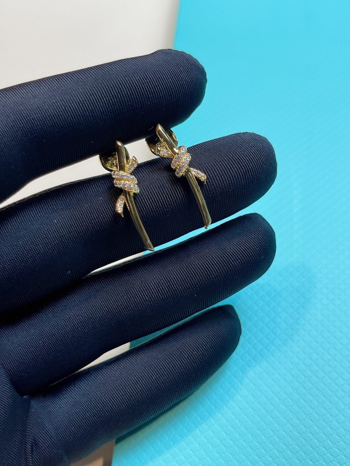 [Hevara Jewelry]KNOT EARRINGS GOLD DIAMOND