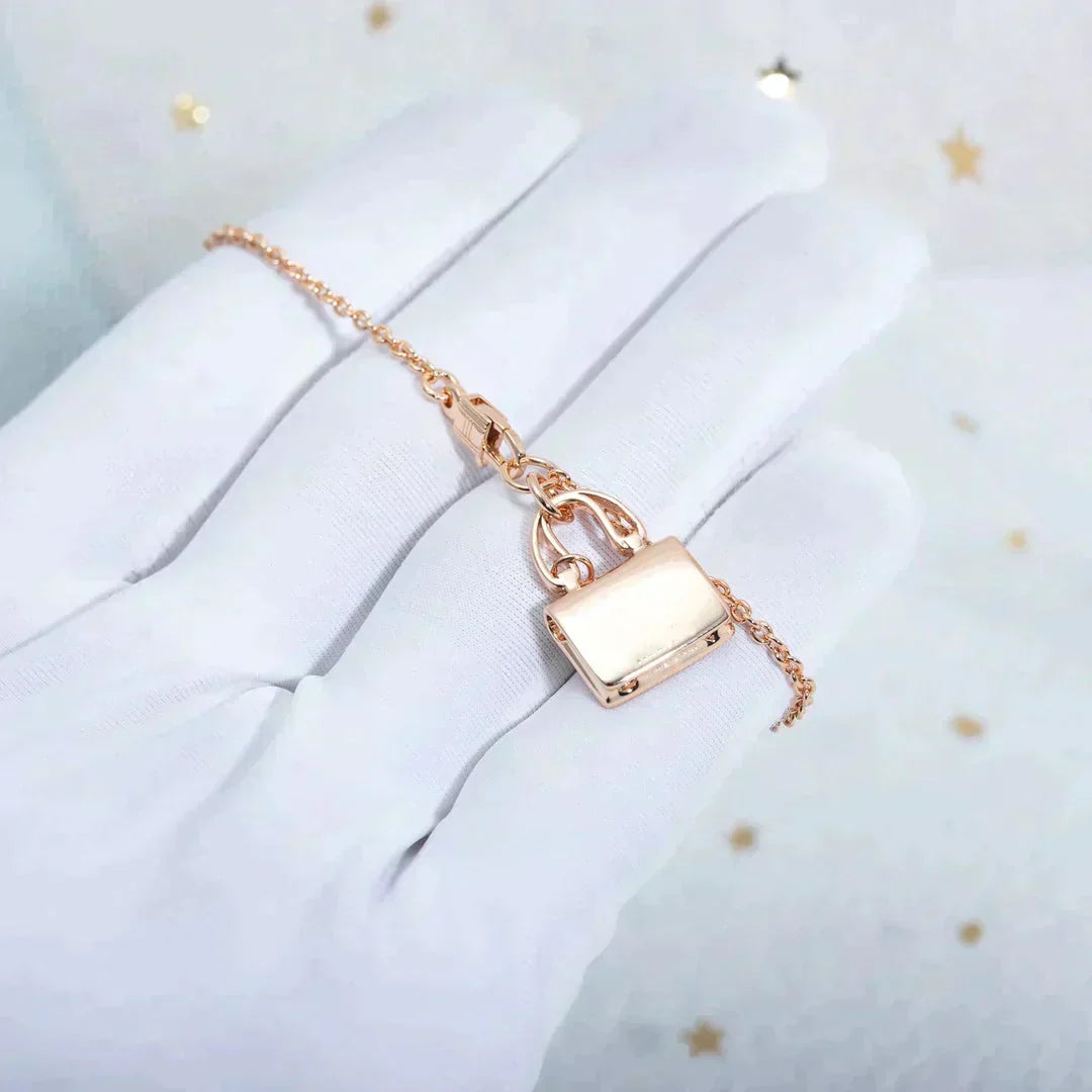 [⭐Hevara Jewelry]AMULETTE PEDANT ROSE GOLD NECKLACE