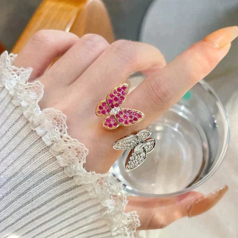 [⭐Hevara Jewelry]TWIN BUTTERFLY DIAMOND RING