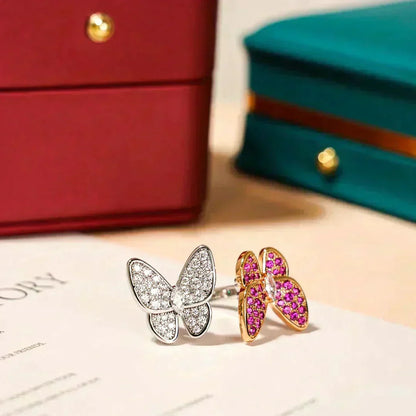 [⭐Hevara Jewelry]TWIN BUTTERFLY DIAMOND RING