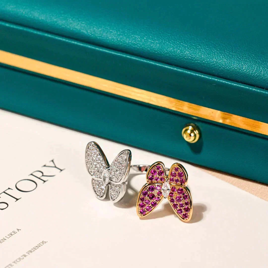 [⭐Hevara Jewelry]TWIN BUTTERFLY DIAMOND RING
