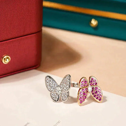 [⭐Hevara Jewelry]TWIN BUTTERFLY DIAMOND RING