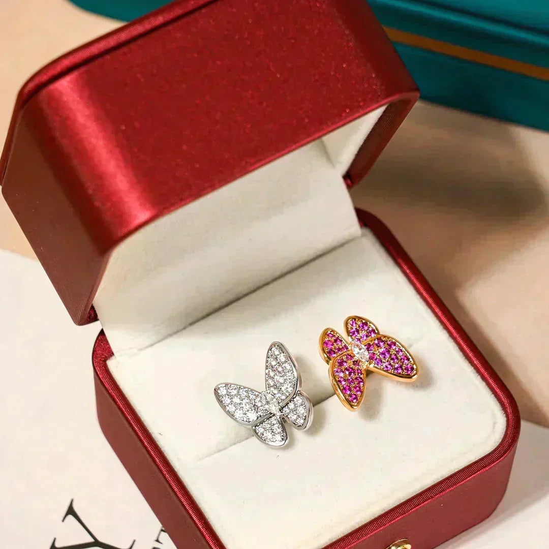 [⭐Hevara Jewelry]TWIN BUTTERFLY DIAMOND RING